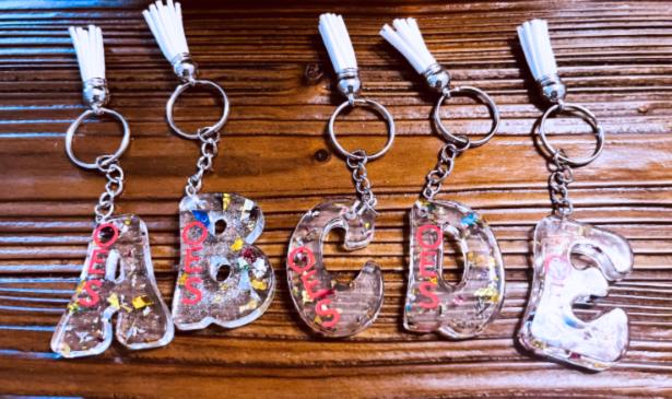 Order of the Eastern Star Alphabet letter Keychain