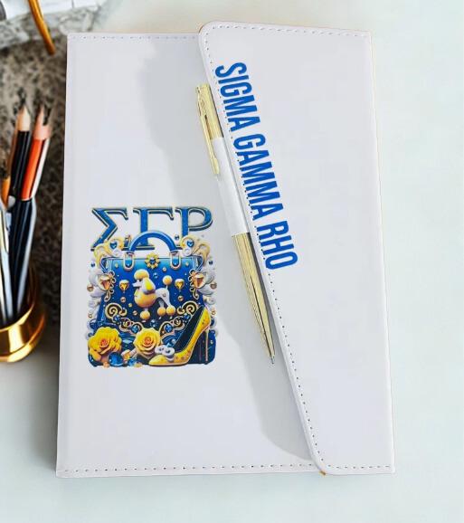 Sigma Gamma Rho Inspired Sleek Flap Journal with Pen.