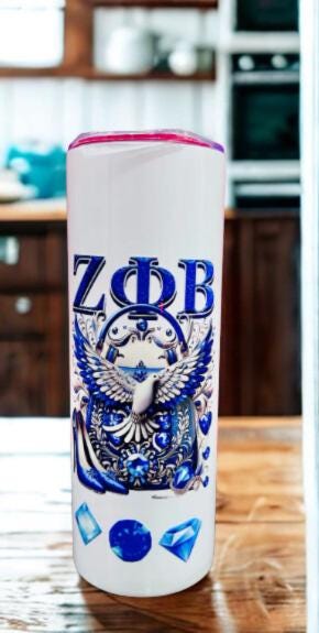 Zeta Phi Beta  Dove 20oz Tumbler includes straw and cleaning tool