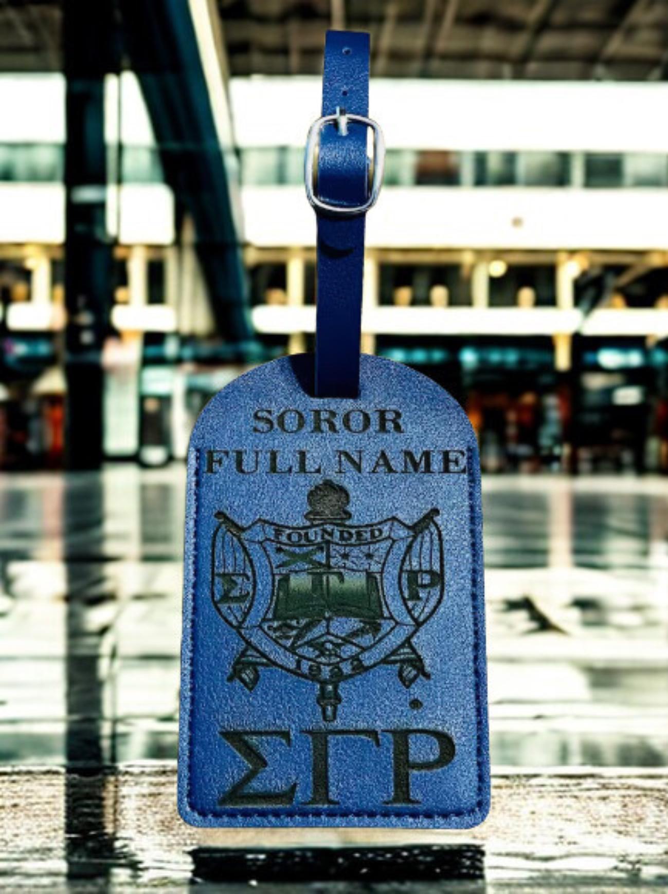 Sigma Gamma Rho Luggage Tag: Personalized Sorority Suitcase Tag