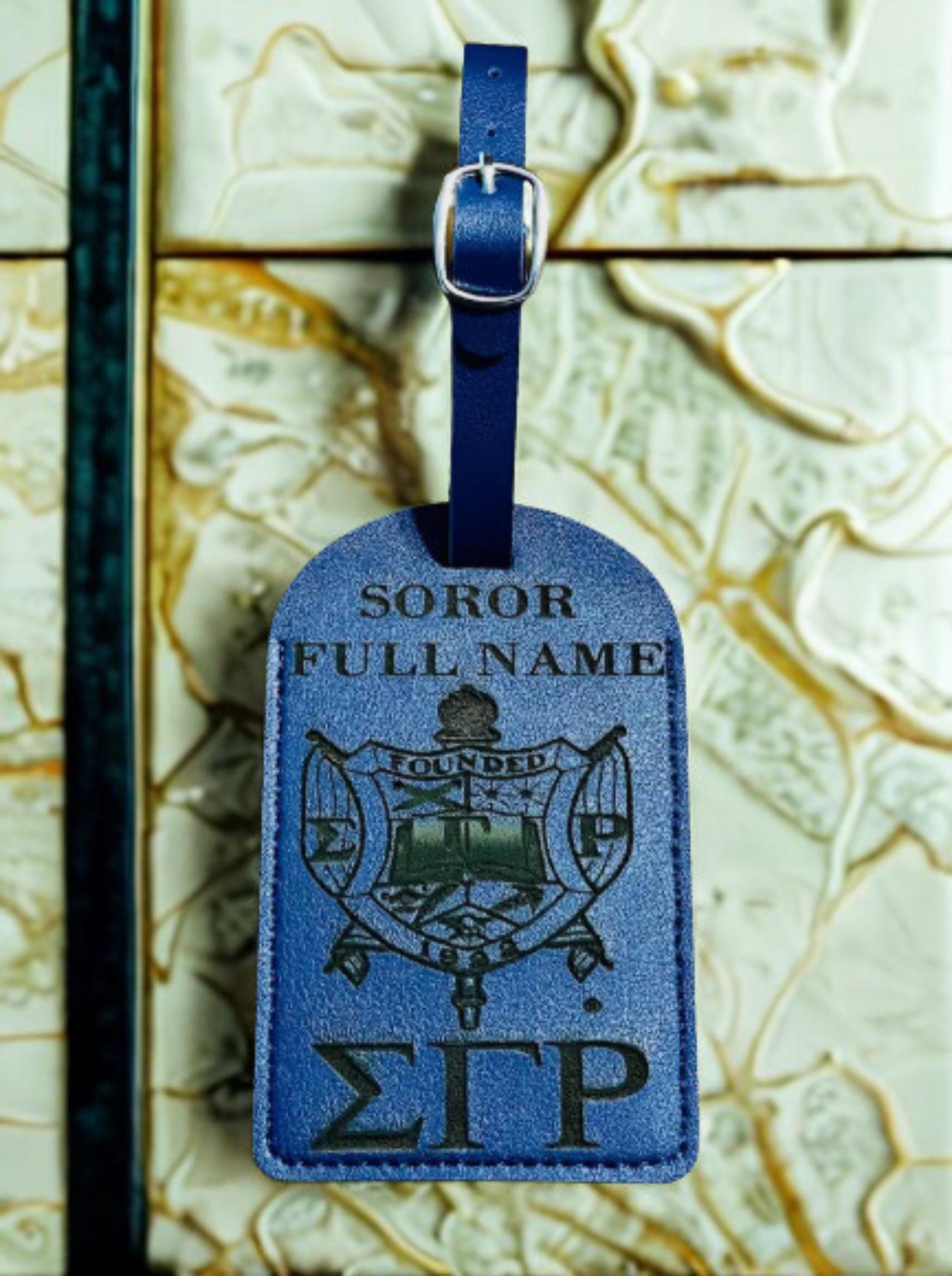 Sigma Gamma Rho Luggage Tag: Personalized Sorority Suitcase Tag
