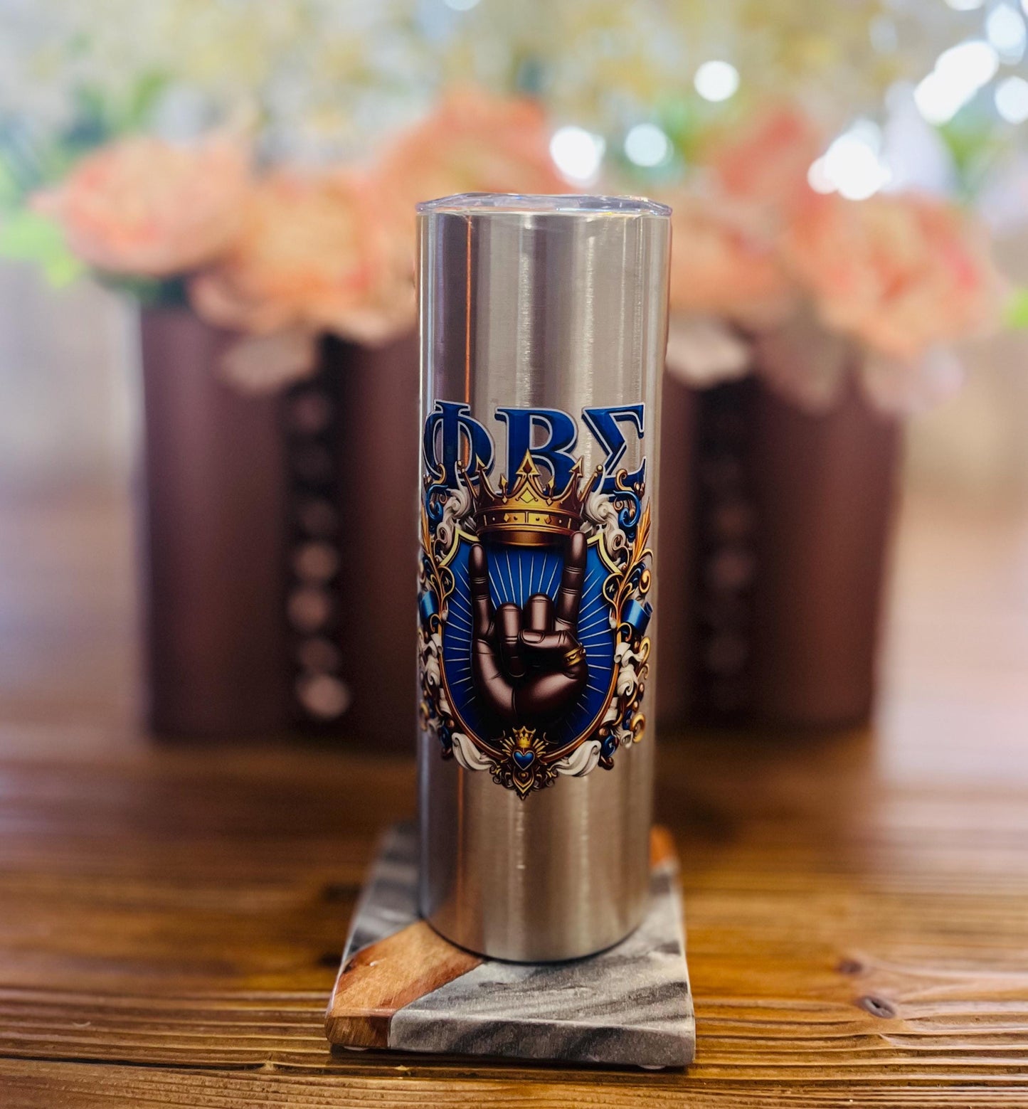 Phi Beta Sigma King 20oz Tumbler.  Fraternity Gift
