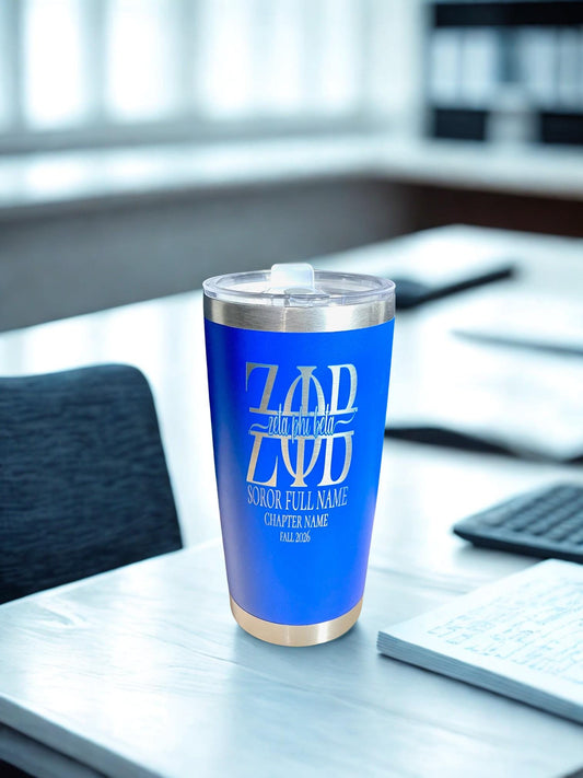 Custom Laser Engraved Zeta Phi Beta Tumbler 20oz