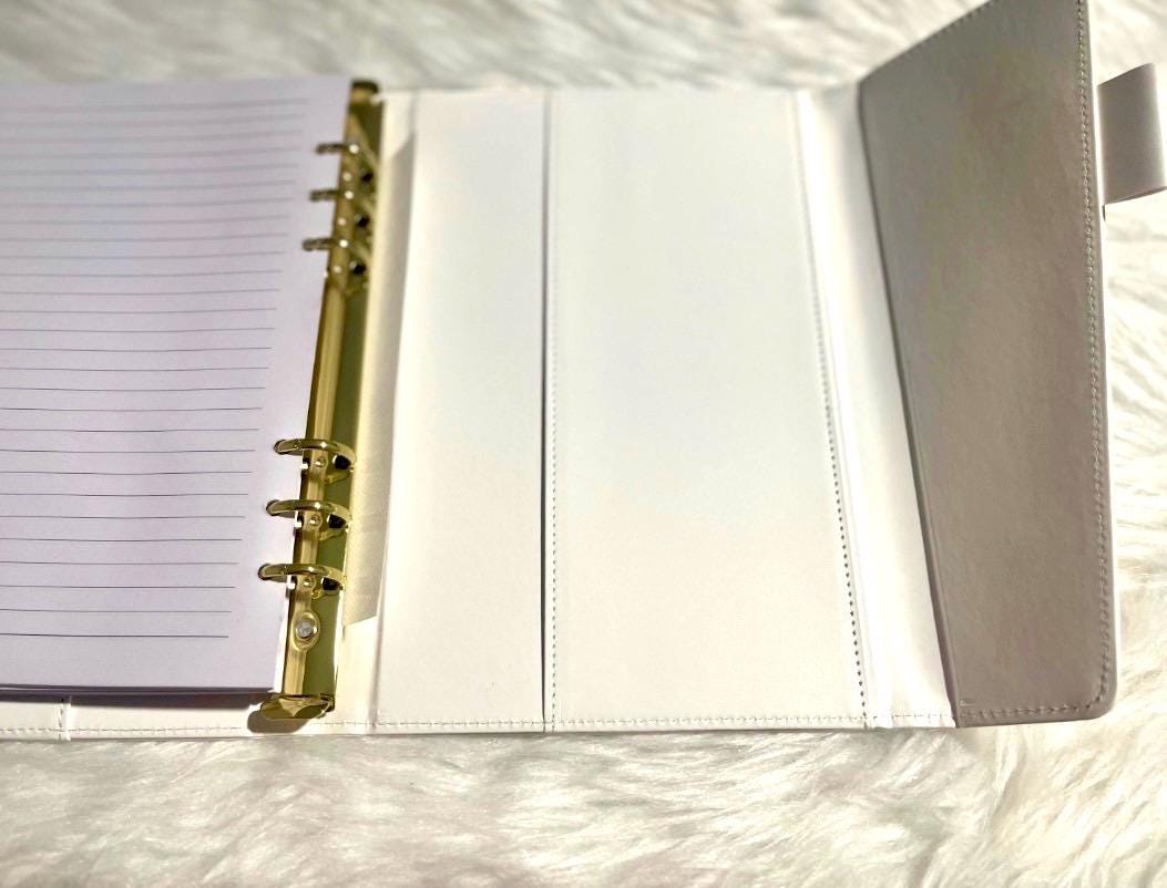 OES Inspired White Sleek Flap Journal with Pen.