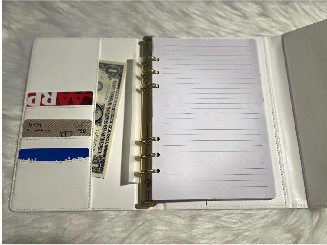 OES Inspired White Sleek Flap Journal with Pen.