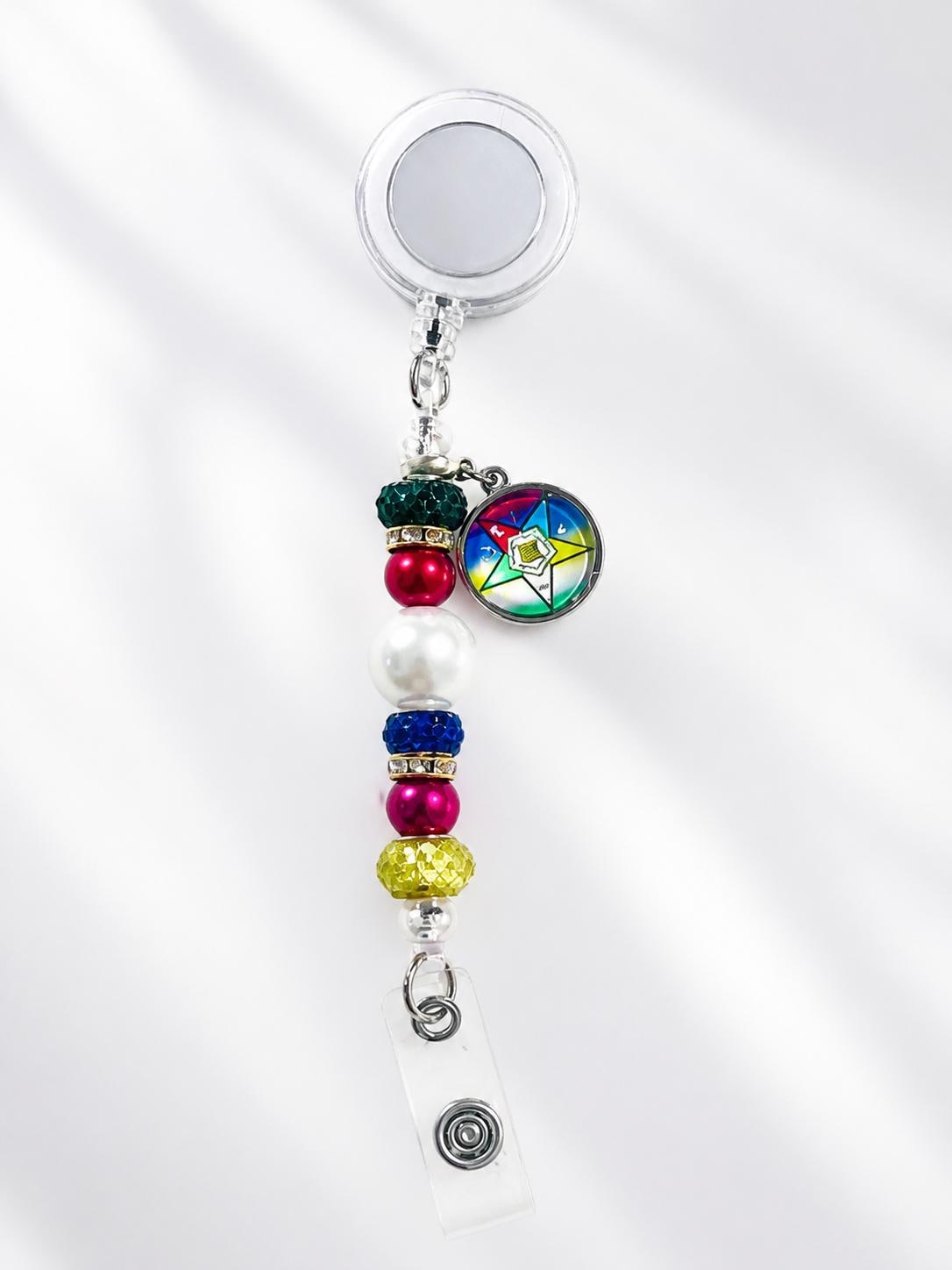 Order of the Eastern Star ID Badge Holder with Retractable String