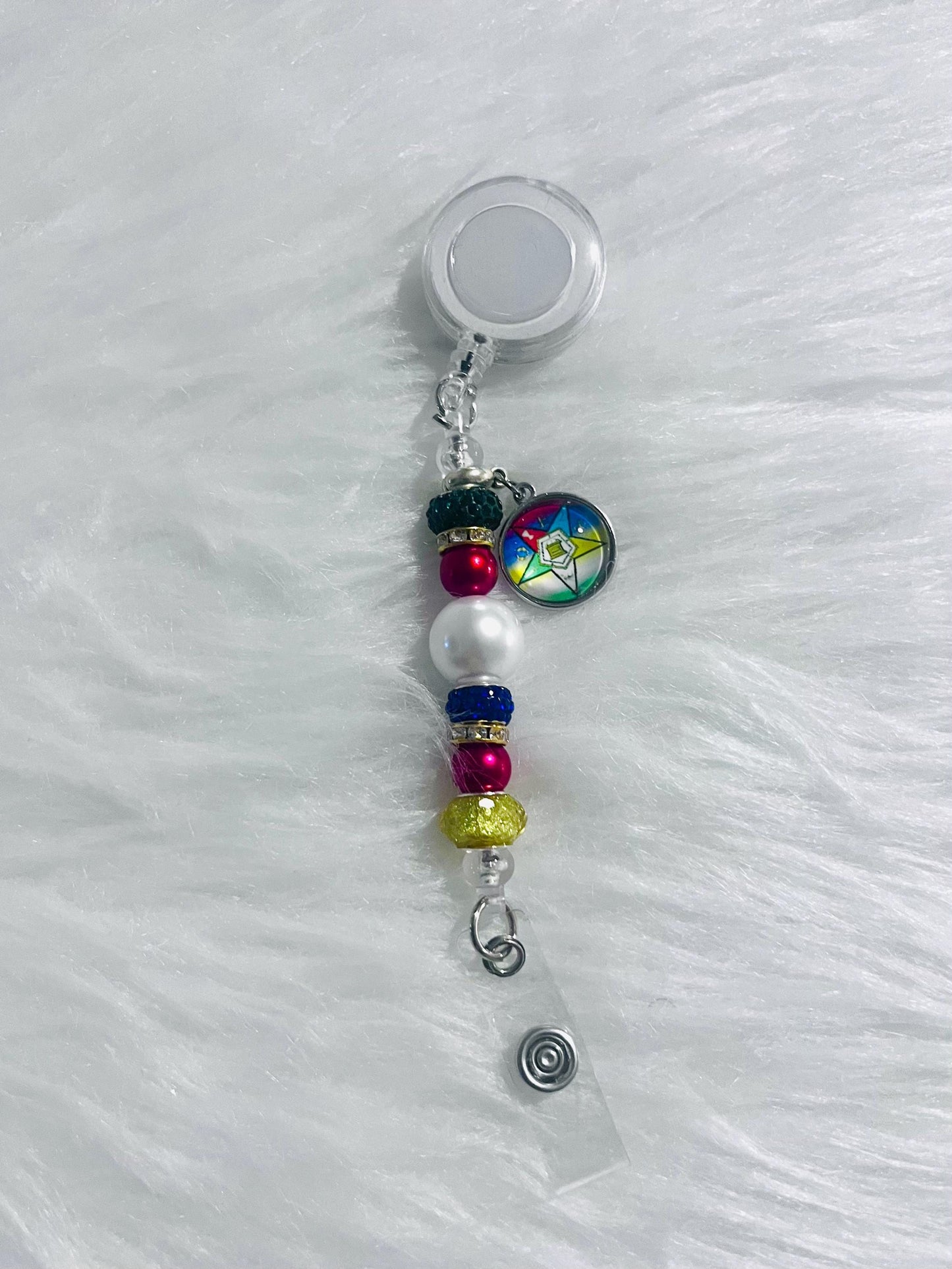 Order of the Eastern Star ID Badge Holder with Retractable String