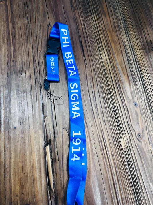 Phi Beta Sigma Royal Blue & White Lanyard