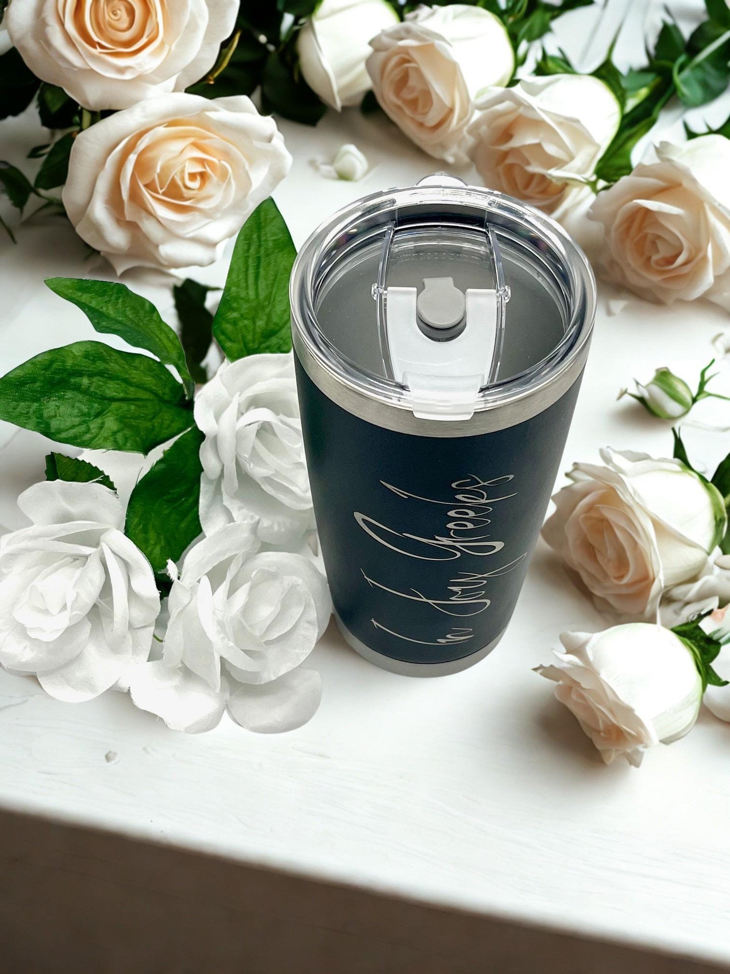 Personalized Name Tumblers, laser engraved custom tumblers, Hot & Cold, Wedding Gifts. Beach Trips, Family Trips, Fun Times
