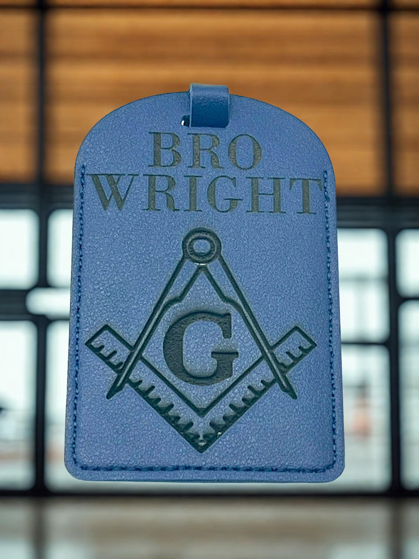 Masonic Personalized Luggage Tag: Custom Traveling Backpack Tag