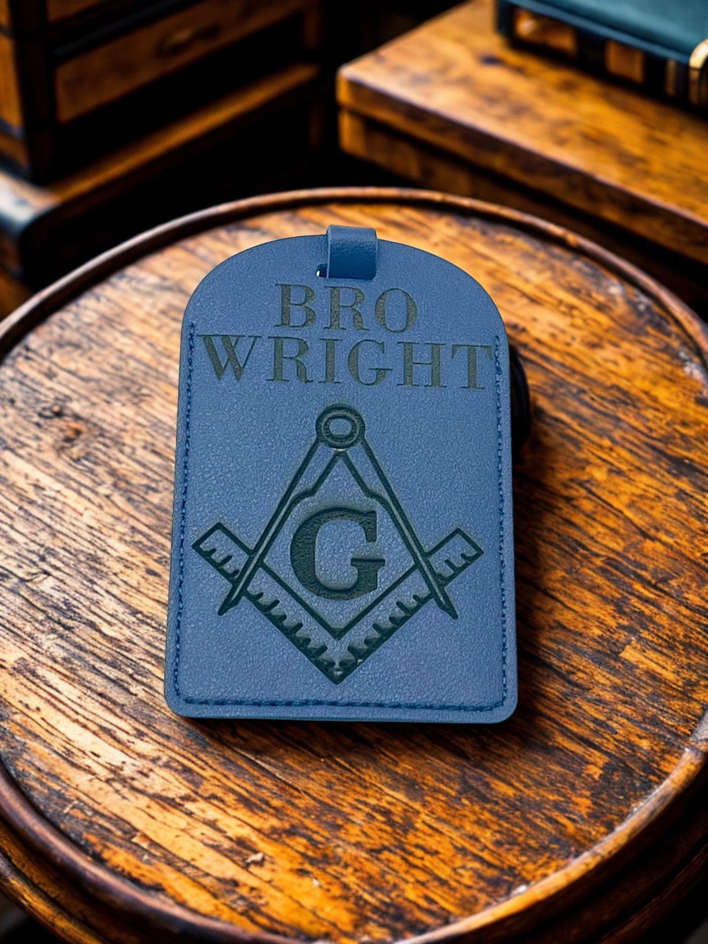 Masonic Personalized Luggage Tag: Custom Traveling Backpack Tag