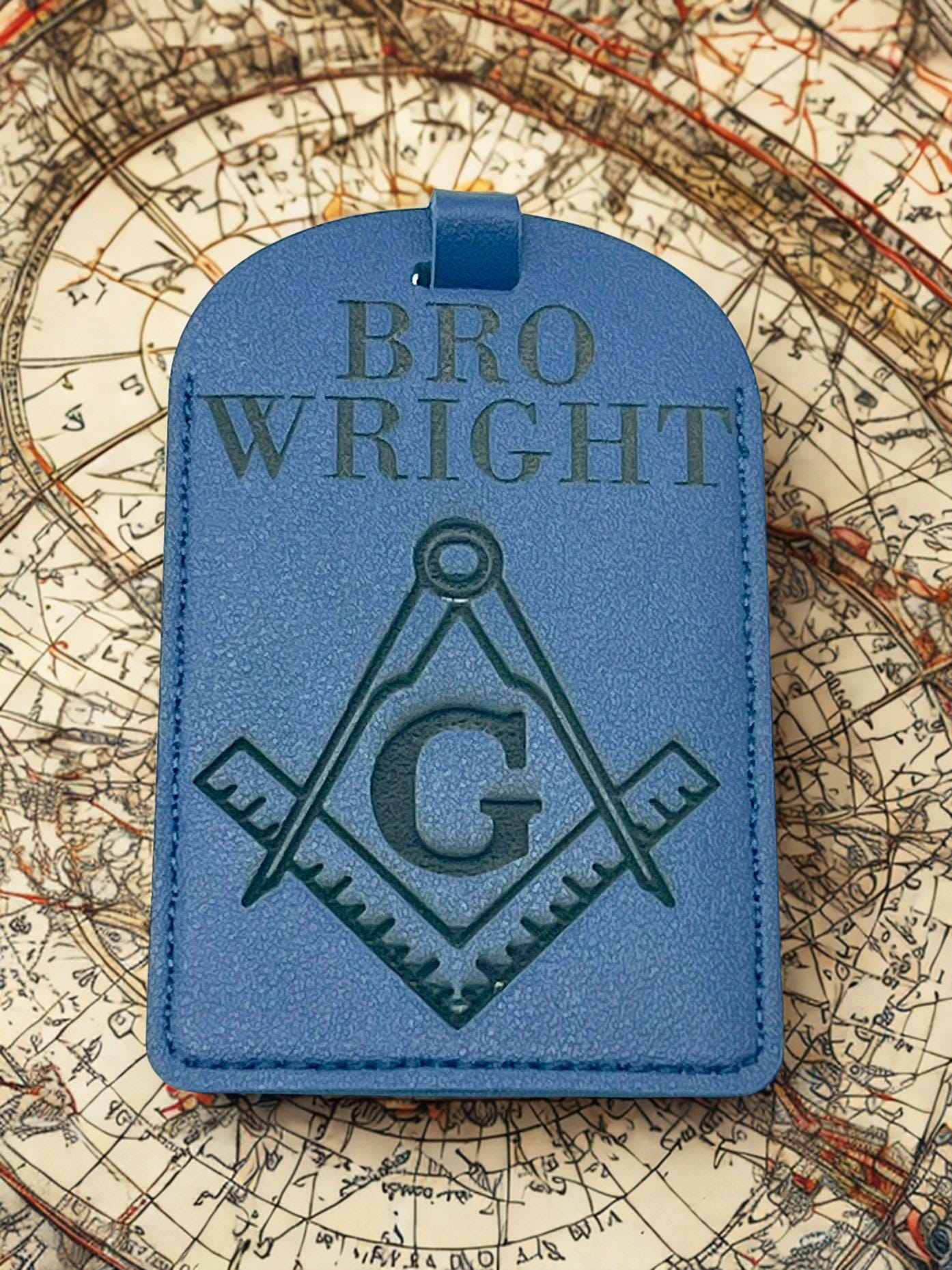 Masonic Personalized Luggage Tag: Custom Traveling Backpack Tag