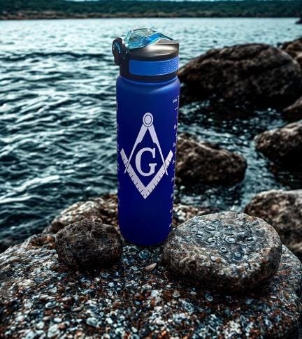 Masonic Mason Water Bottle: 32 oz. Fraternity Gift