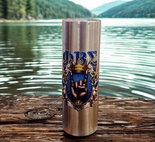 Phi Beta Sigma King 20oz Tumbler.  Fraternity Gift