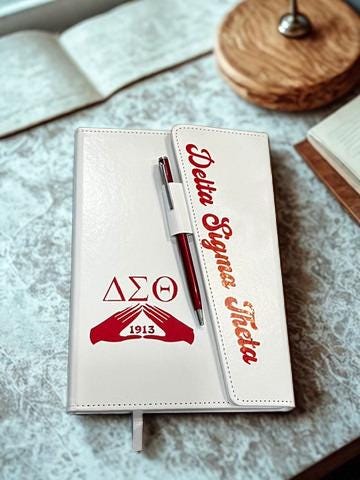 Delta Sigma Theta Sleek Flap Journal with Pen