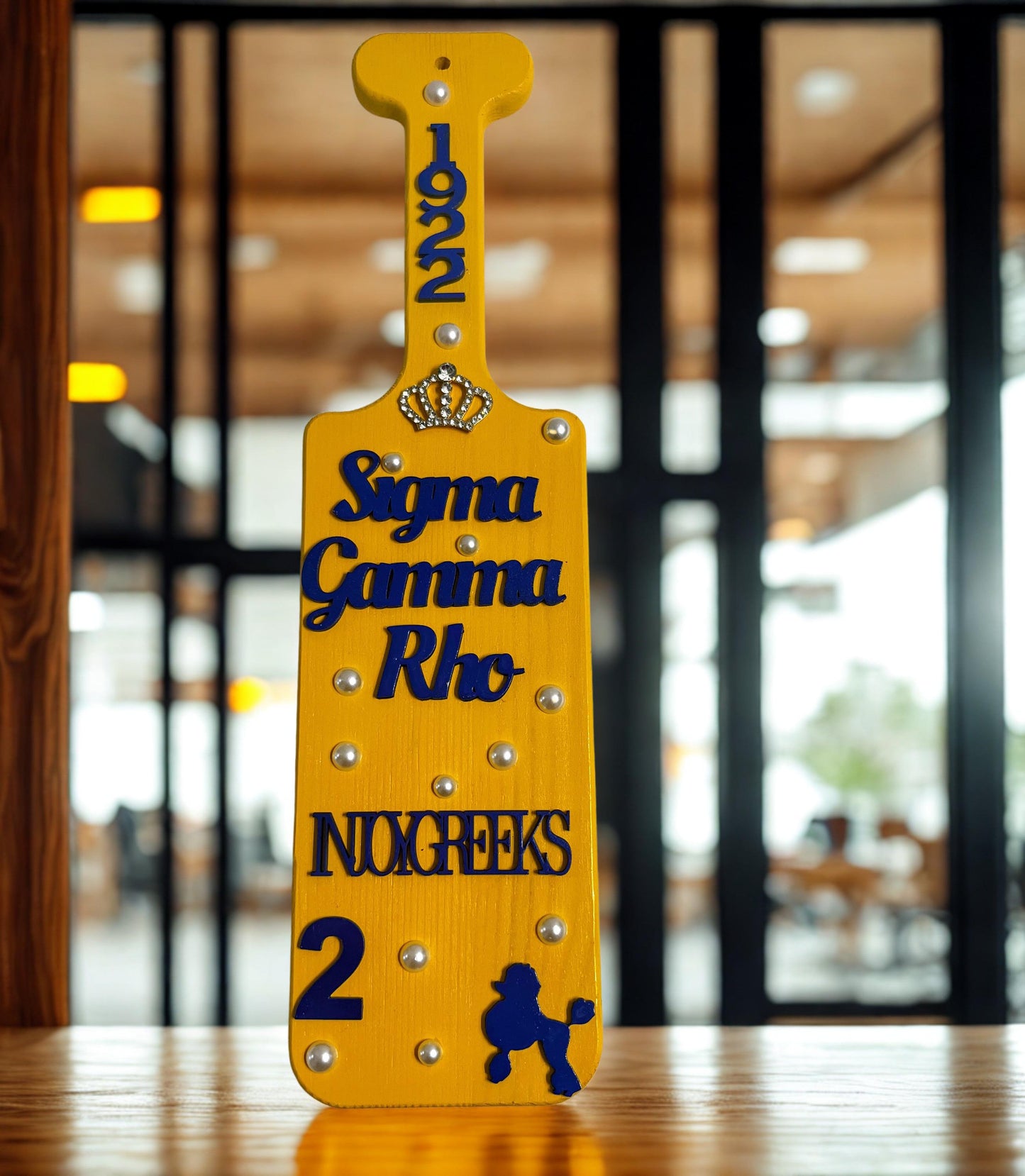 Sigma Gamma Rho  Yellow Gold Customizable Paddle.