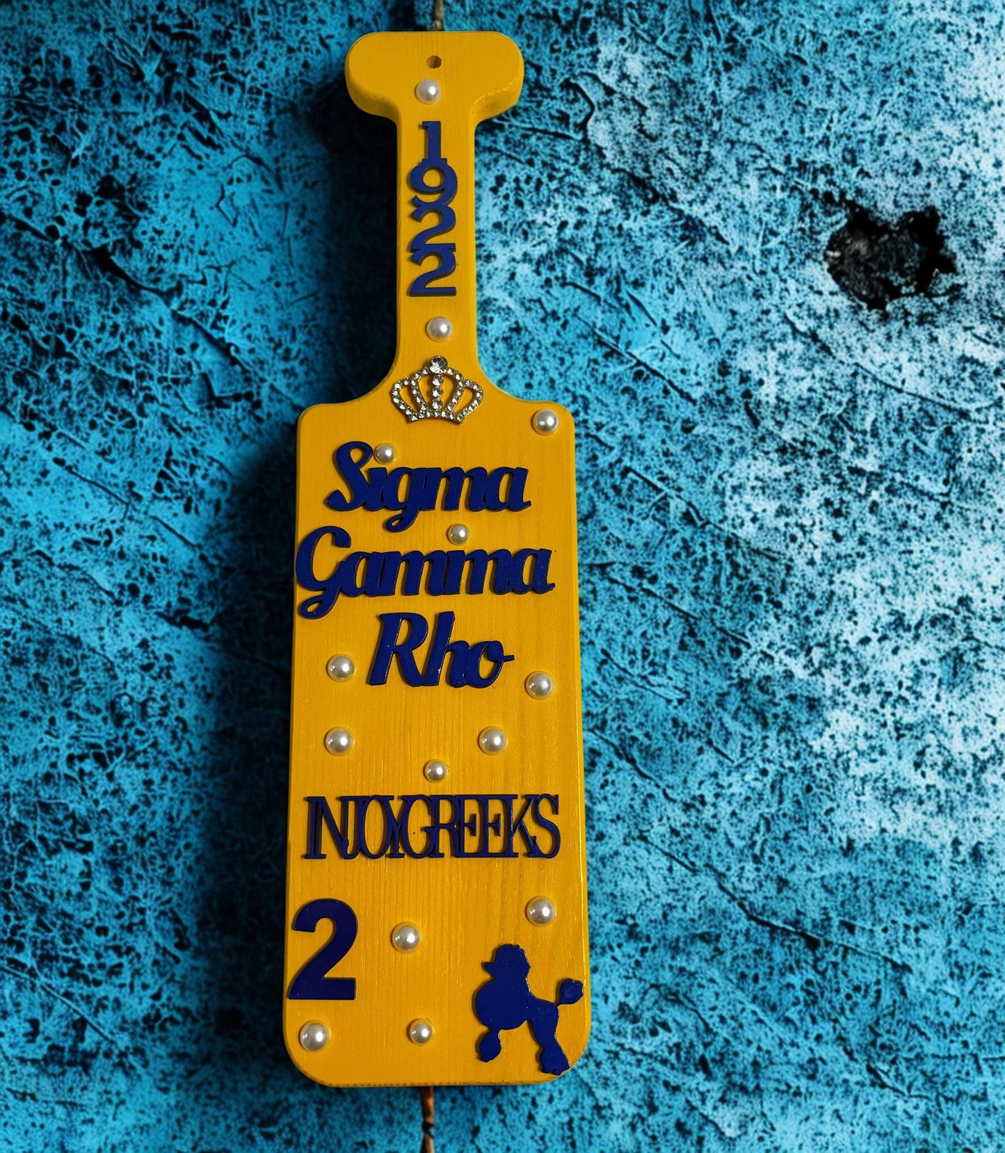 Sigma Gamma Rho  Yellow Gold Customizable Paddle.