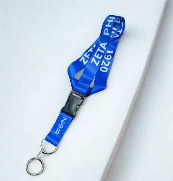 Zeta Phi Beta /Royal Blue & White Lanyard
