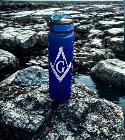 Masonic Mason Water Bottle: 32 oz. Fraternity Gift