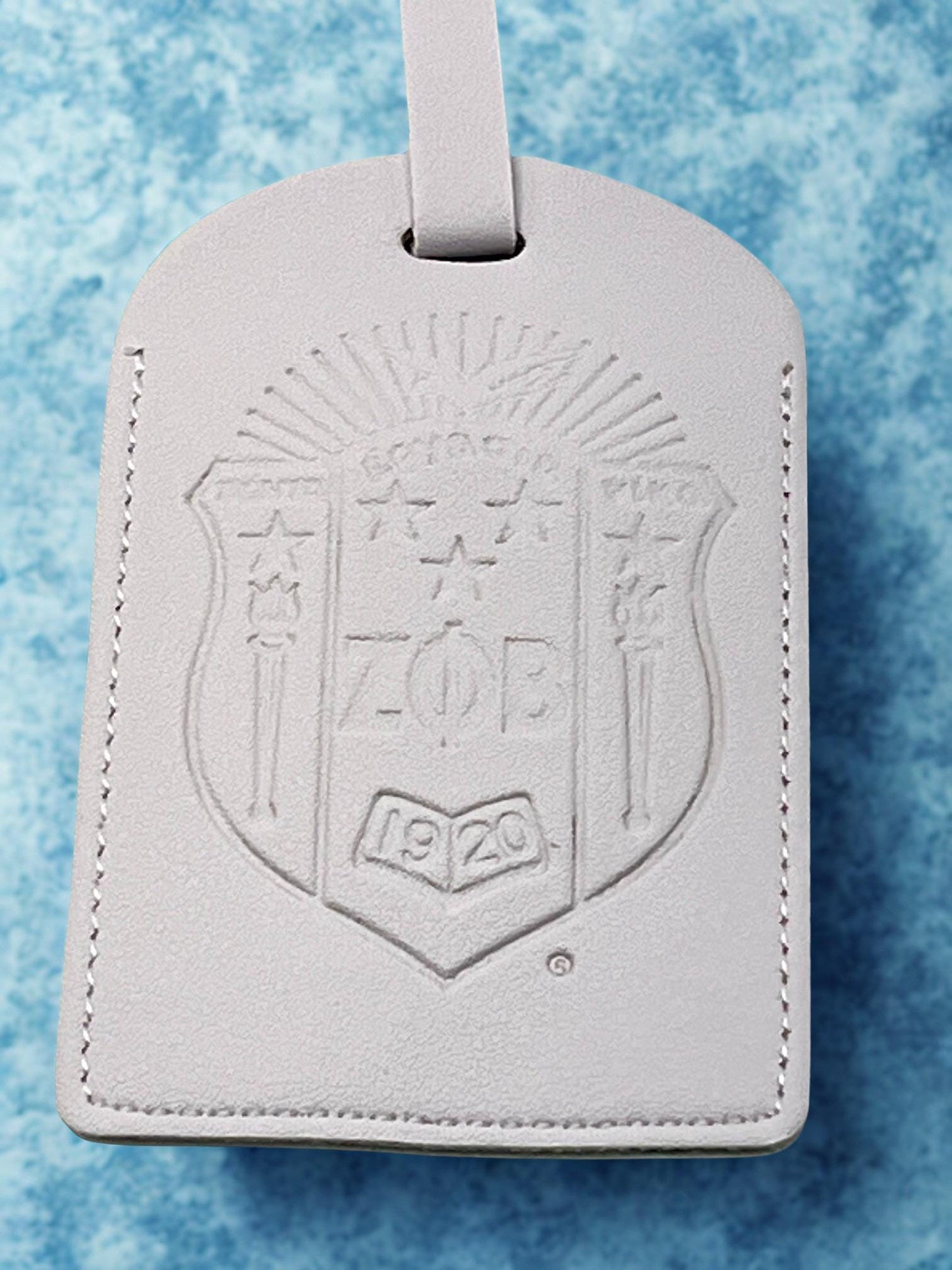 Zeta Phi Beta Luggage Sorority Suitcase Tag White