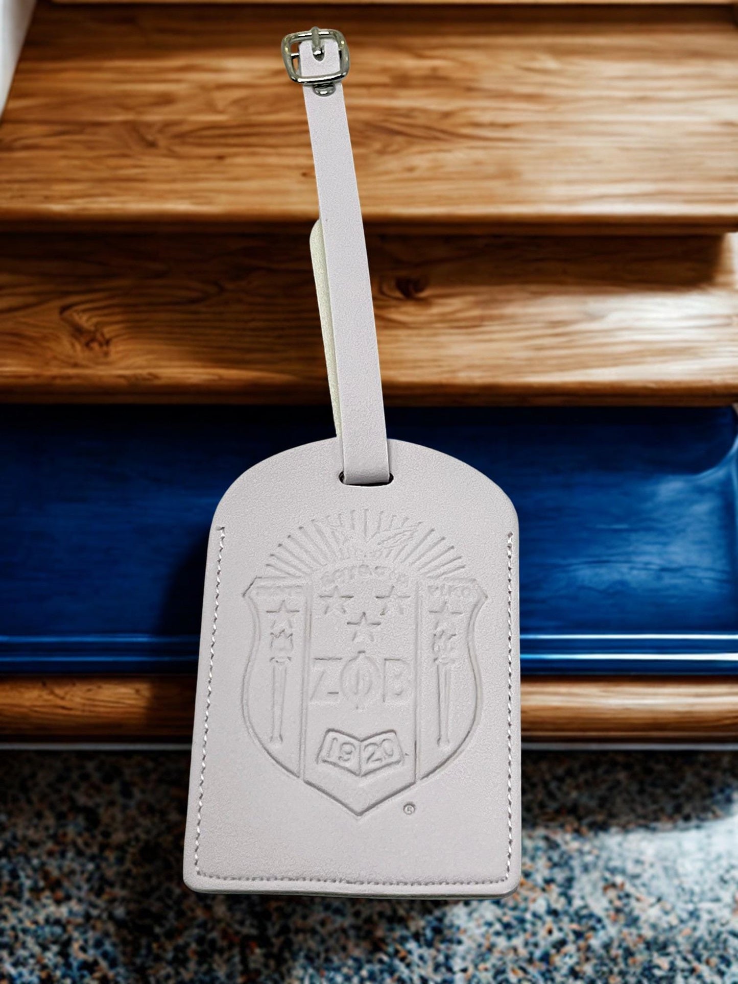 Zeta Phi Beta Luggage Sorority Suitcase Tag White
