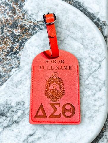 Delta Sigma Theta Personalized Luggage Tag: Custom Traveling Backpack Tag