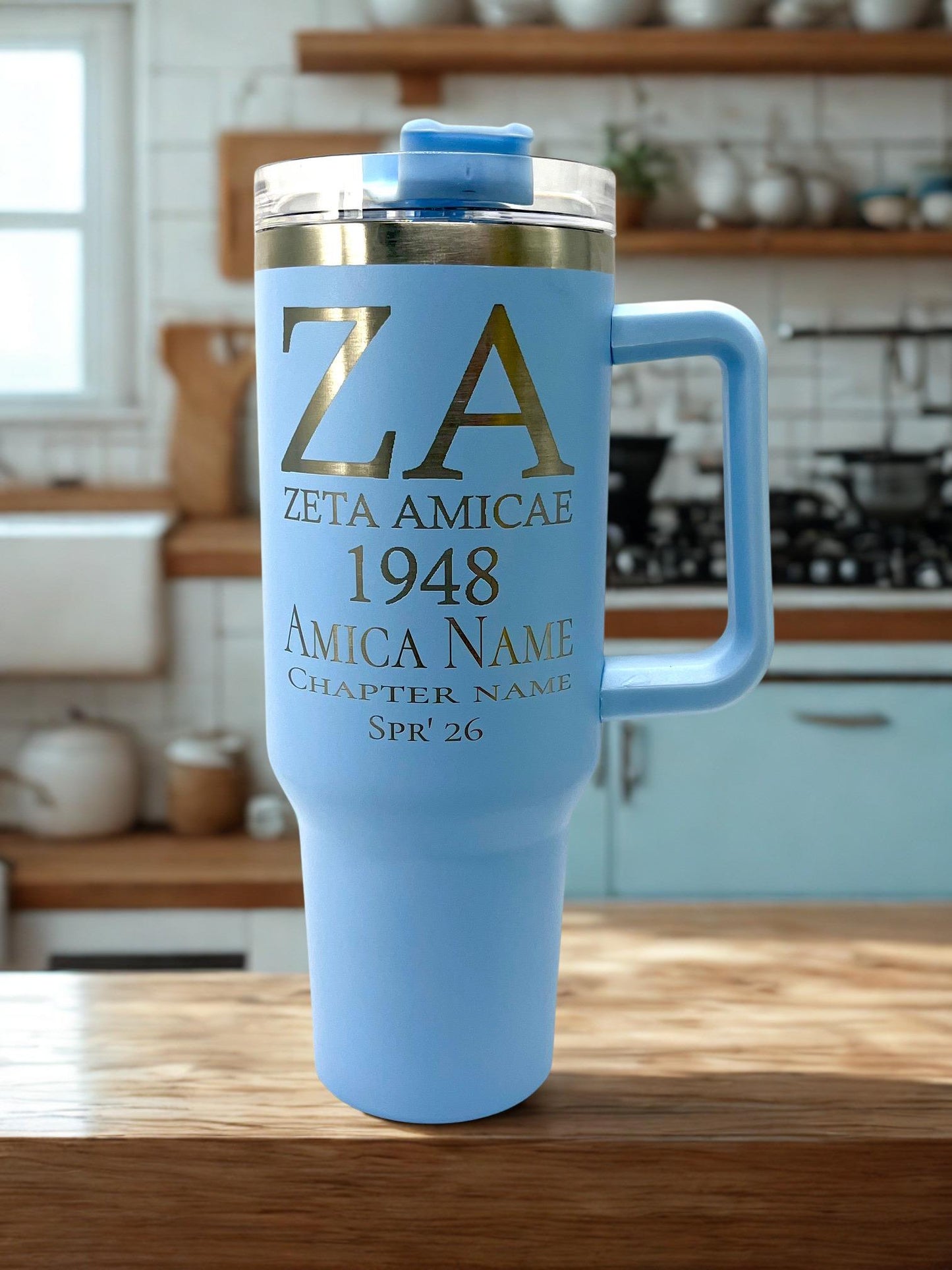 Zeta Amicae Custom Laser Engraved Tumbler 40oz