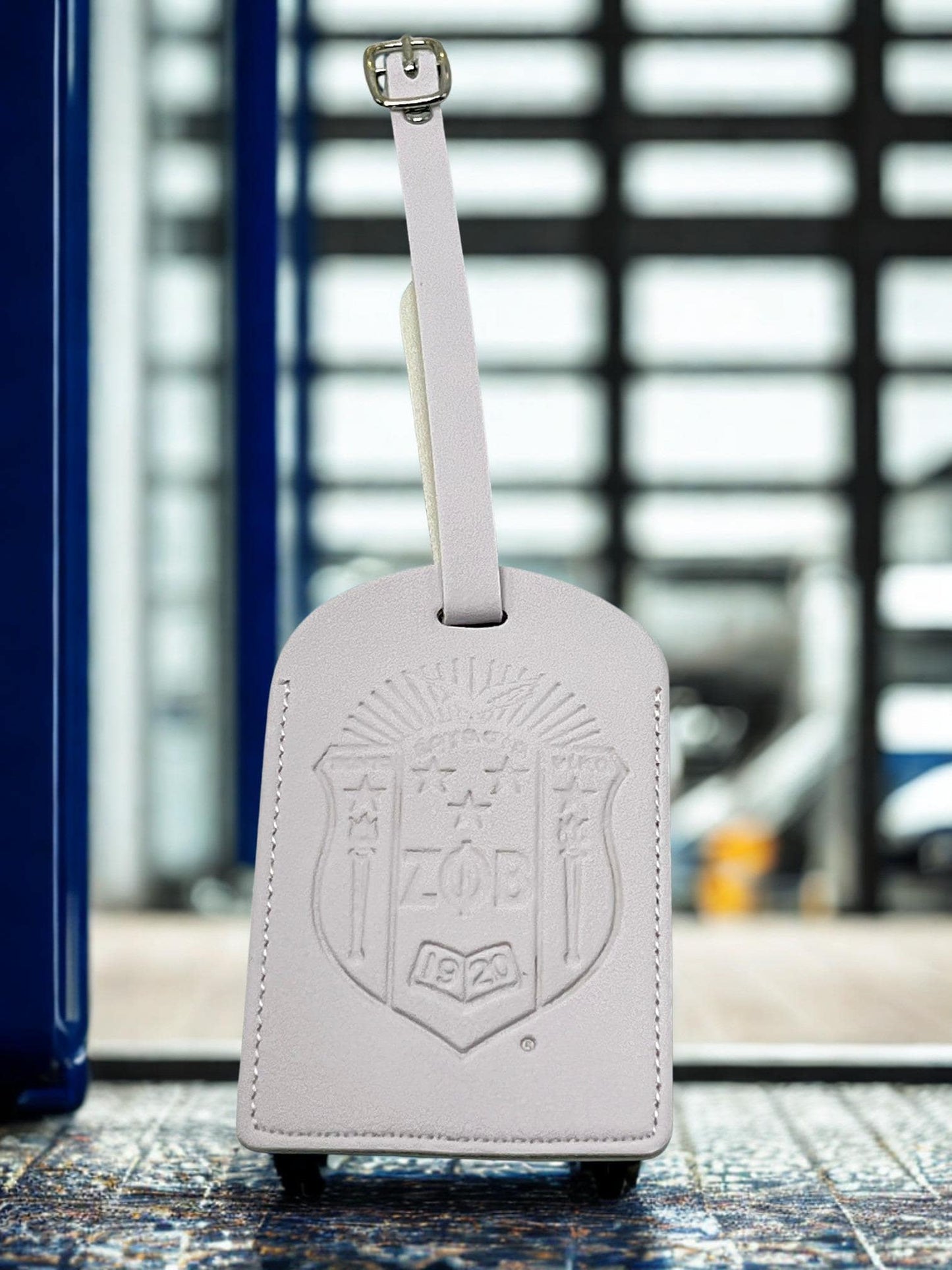 Zeta Phi Beta Luggage Sorority Suitcase Tag White