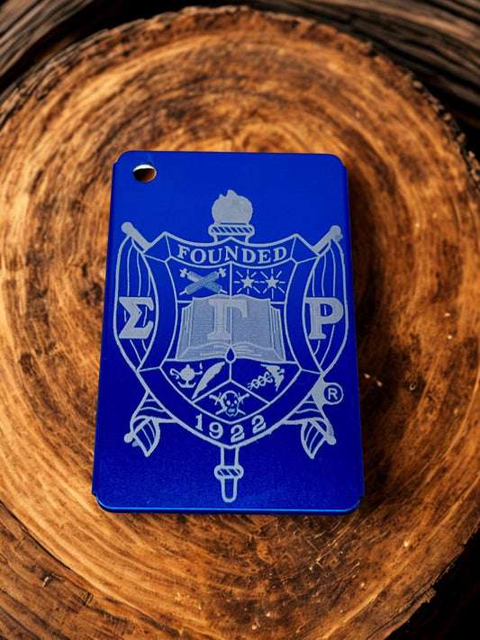 Sigma Gamma Rho Metal Luggage Tag