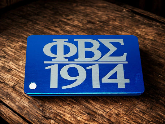 ΦBΣ Phi Beta Sigma Metal Laser Luggage Tag: Traveling Suitcase Tag Letters