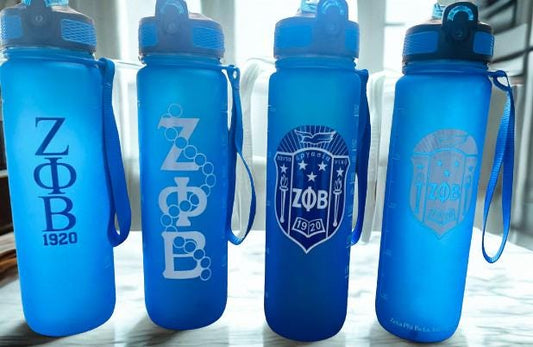 Zeta Phi Beta 32oz Water Bottle with secure lock