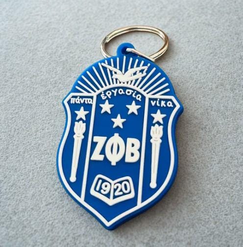 Zeta Phi Beta  Crest Keychain