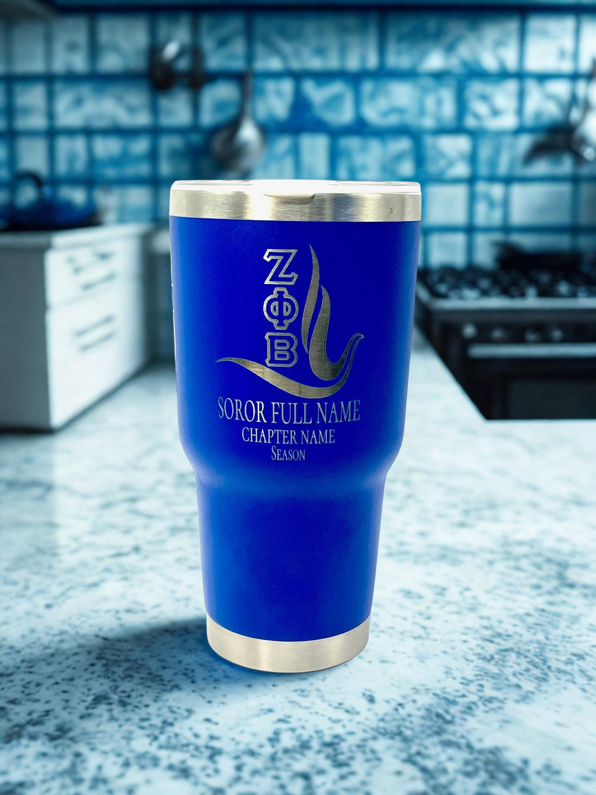 ZOB Custom Laser Engraved Zeta Phi Beta Tumbler 30oz