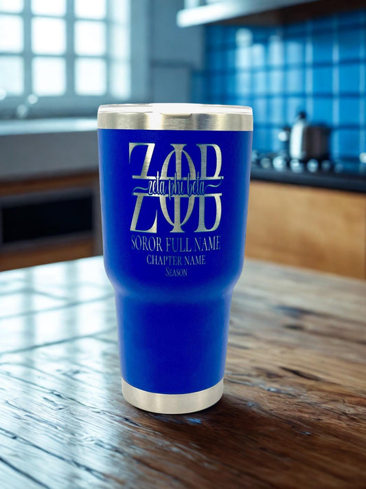 Custom Laser Engraved Zeta Phi Beta Tumbler 30oz