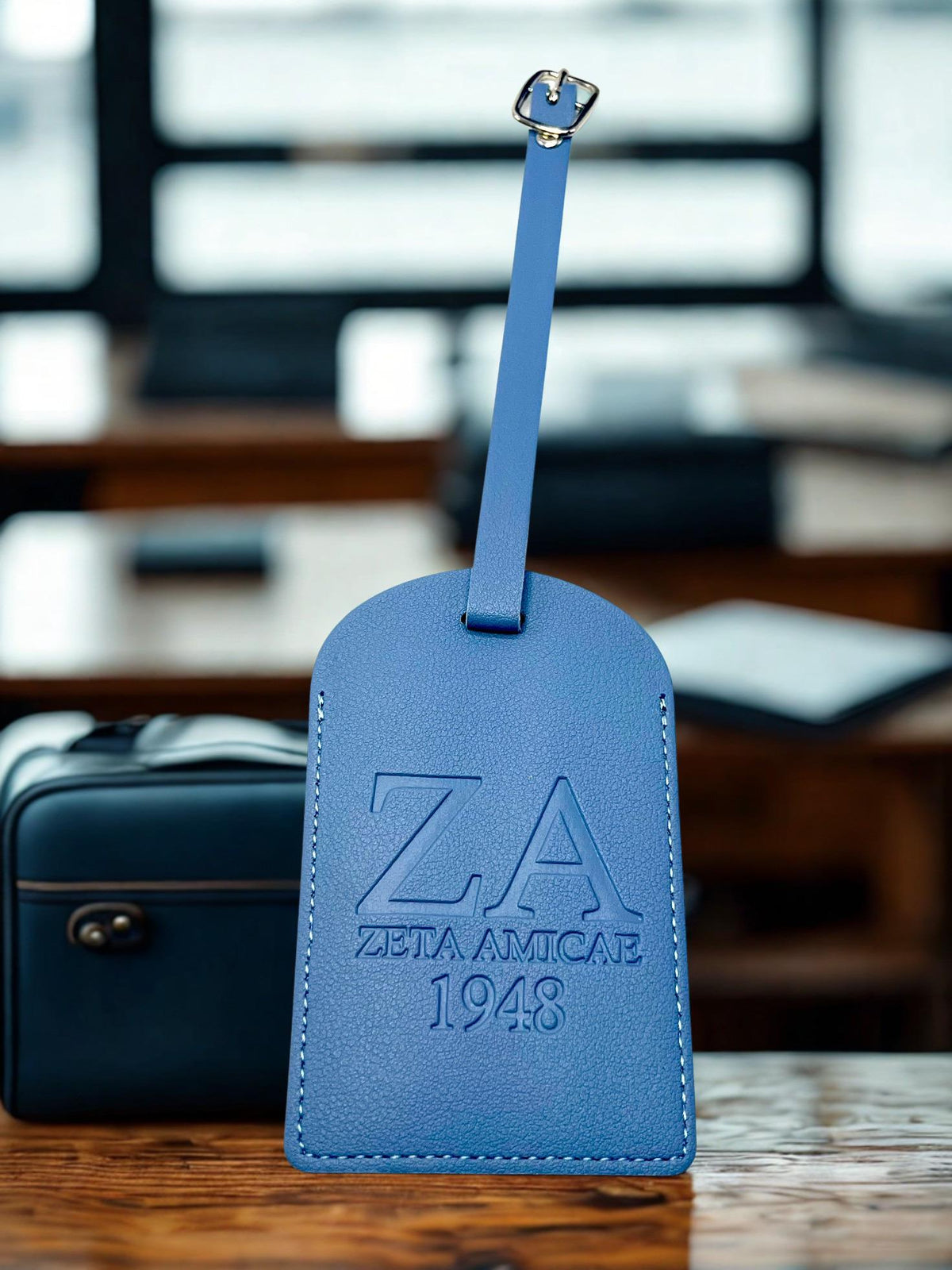 Zeta Amicae Luggage Tag: Personalized Sorority Suitcase Tag ZA