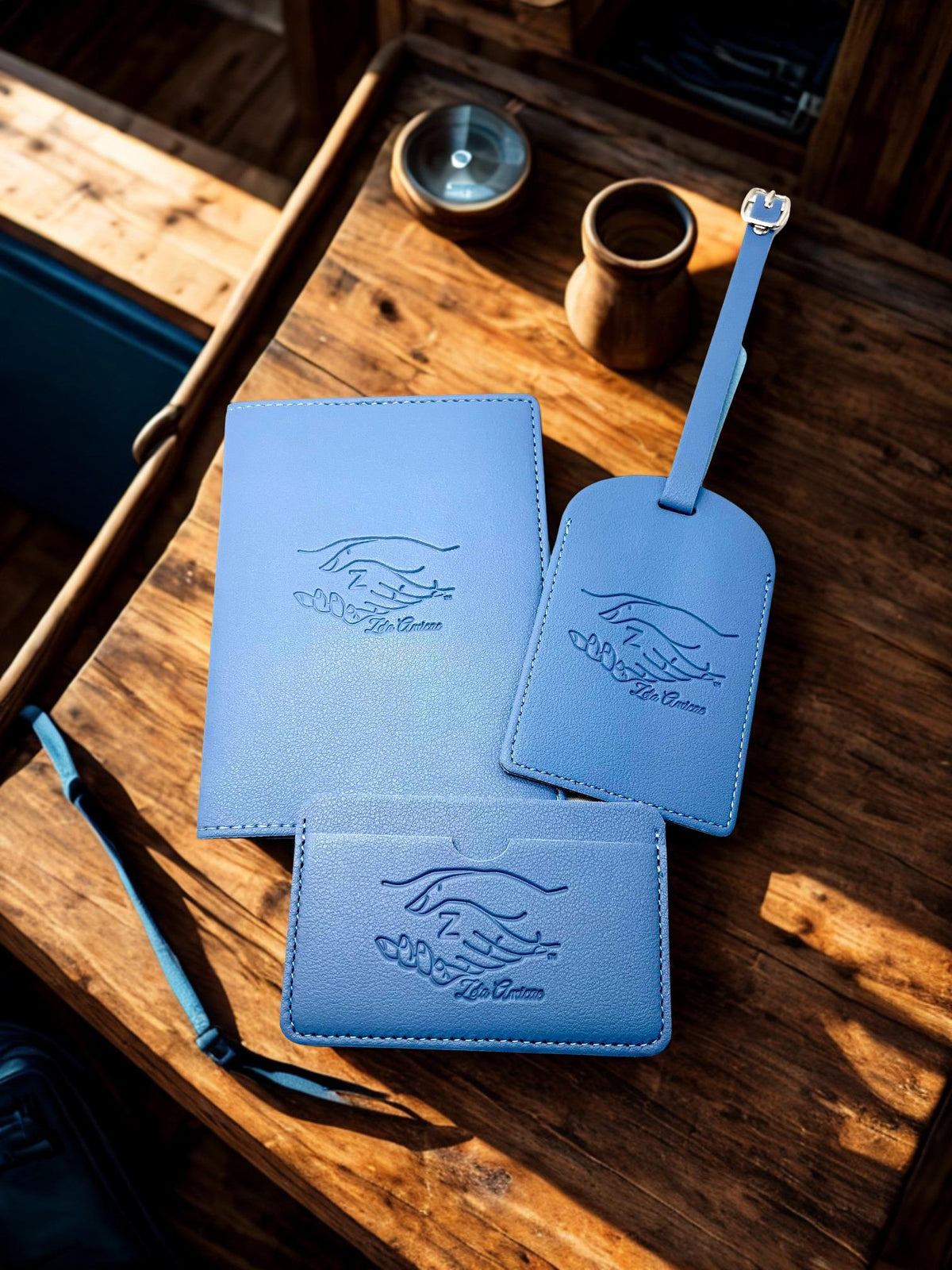 Zeta Amicae 3pcs Travel Set, Passport Holder, Luggage Tag & Wallet