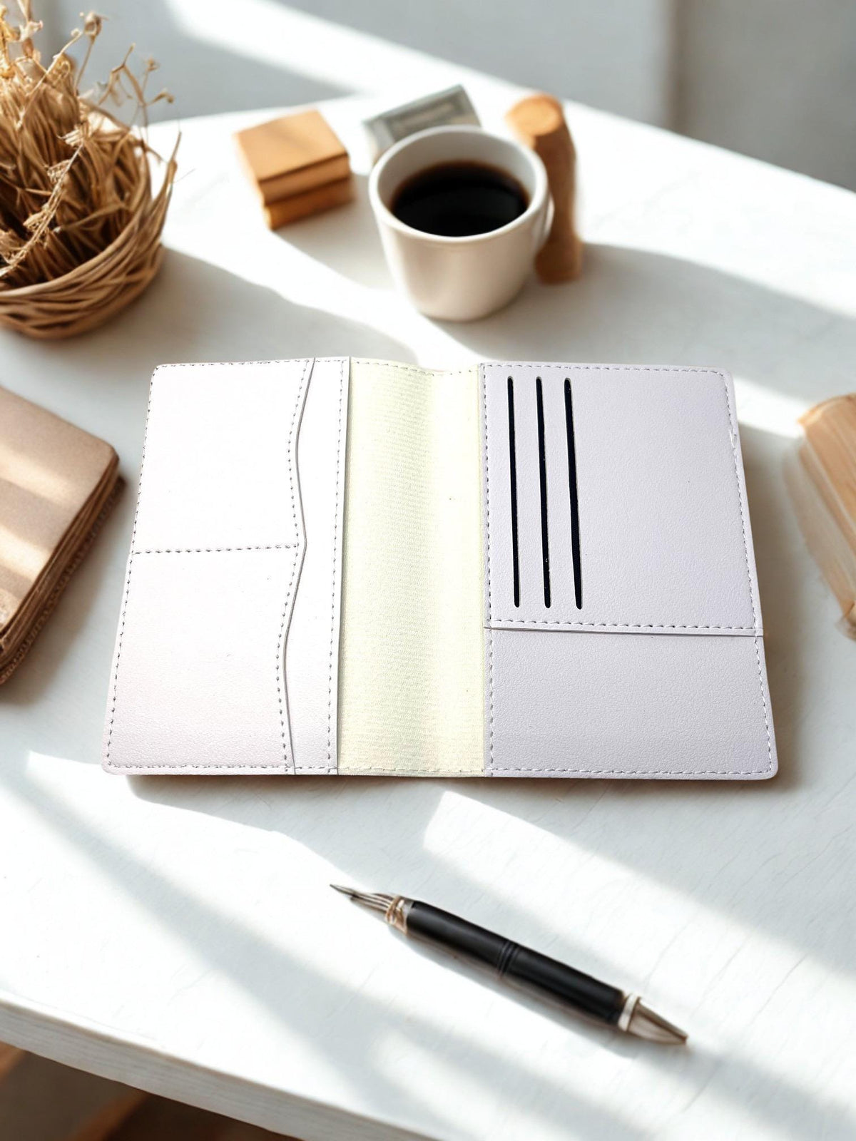 Zeta Phi Beta White Passport Holder SHIELD