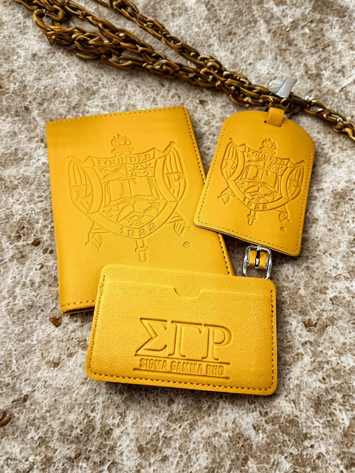 Sigma Gamma Rho 3pcs Travel Set, Passport Holder, Luggage Tag & Wallet