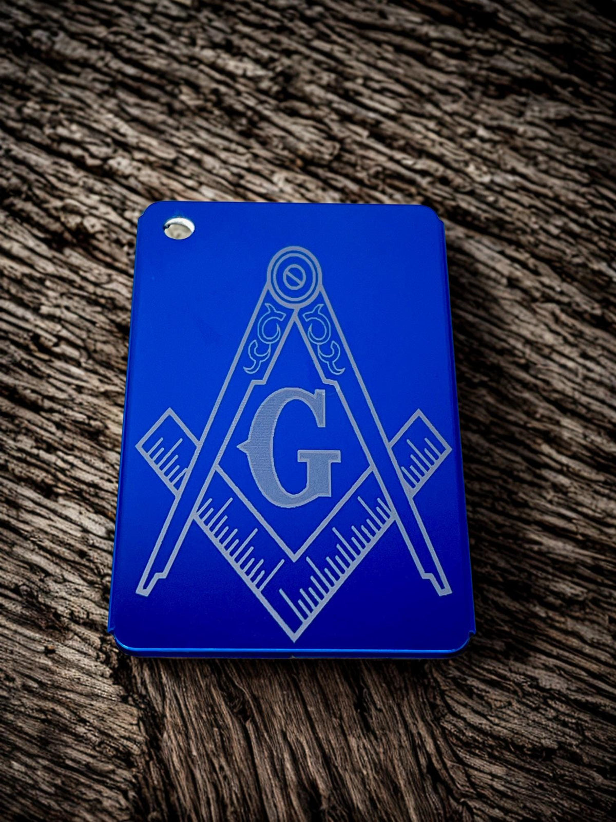 Masonic Metal Laser Luggage Tag: Traveling Suitcase Tag