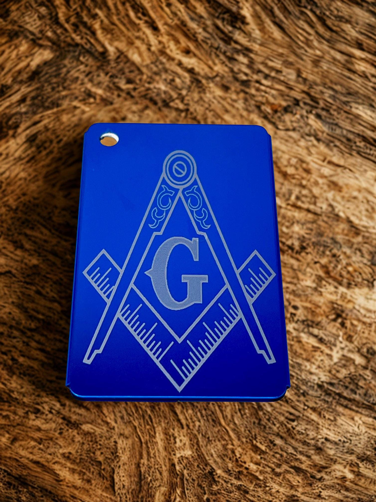 Masonic Metal Laser Luggage Tag: Traveling Suitcase Tag