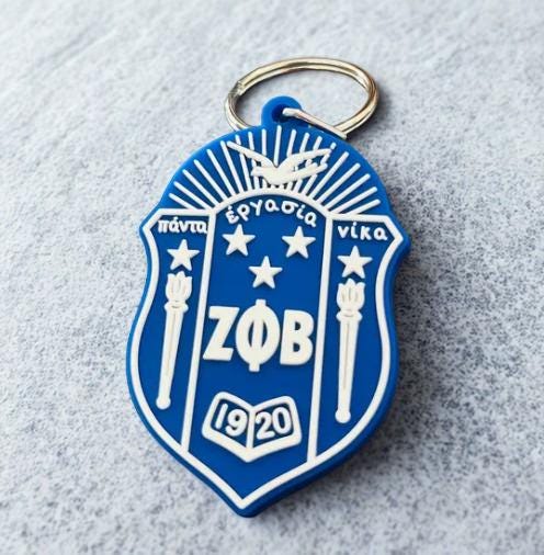 Zeta Phi Beta  Crest Keychain