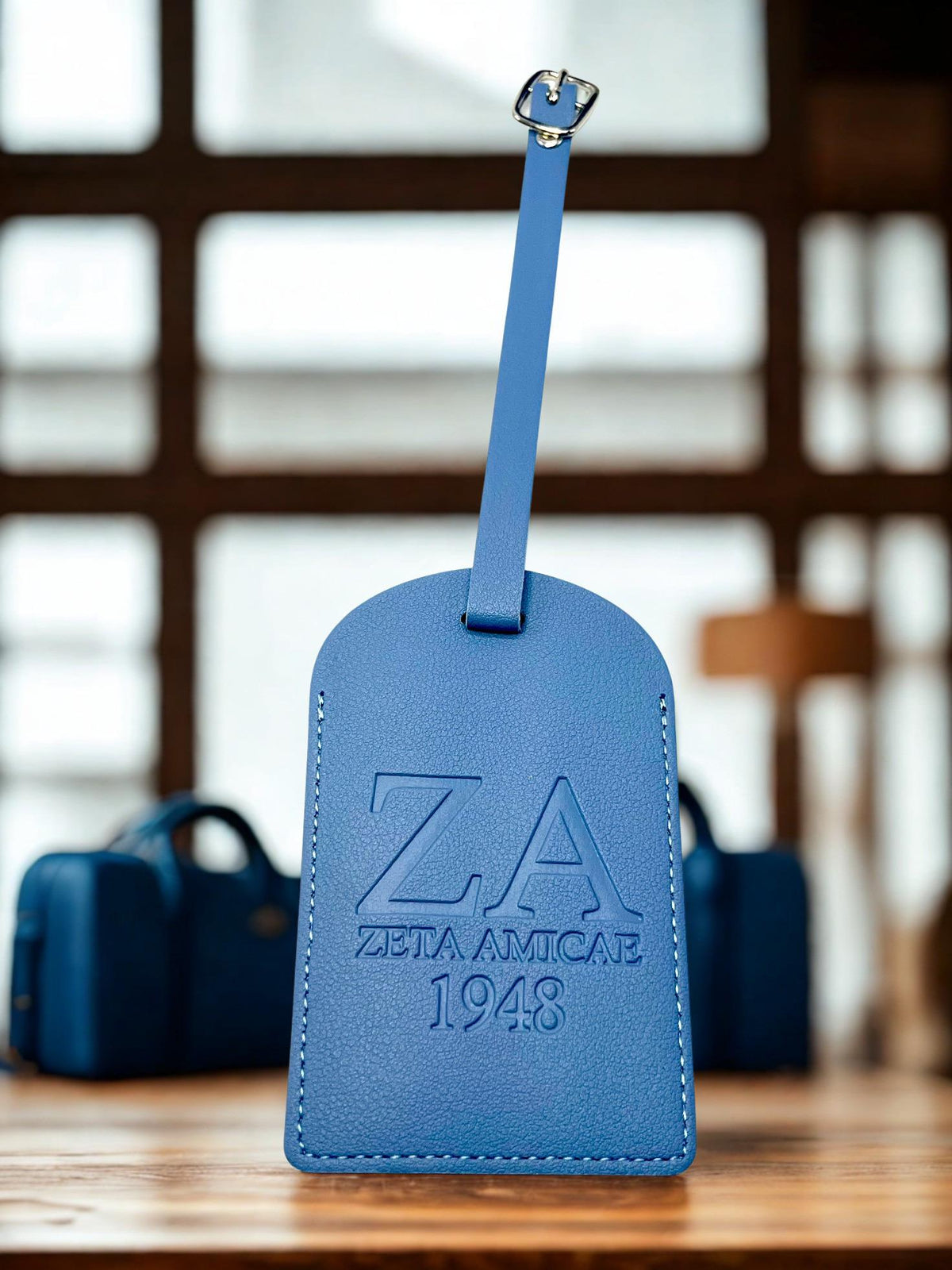 Zeta Amicae Luggage Tag: Personalized Sorority Suitcase Tag ZA