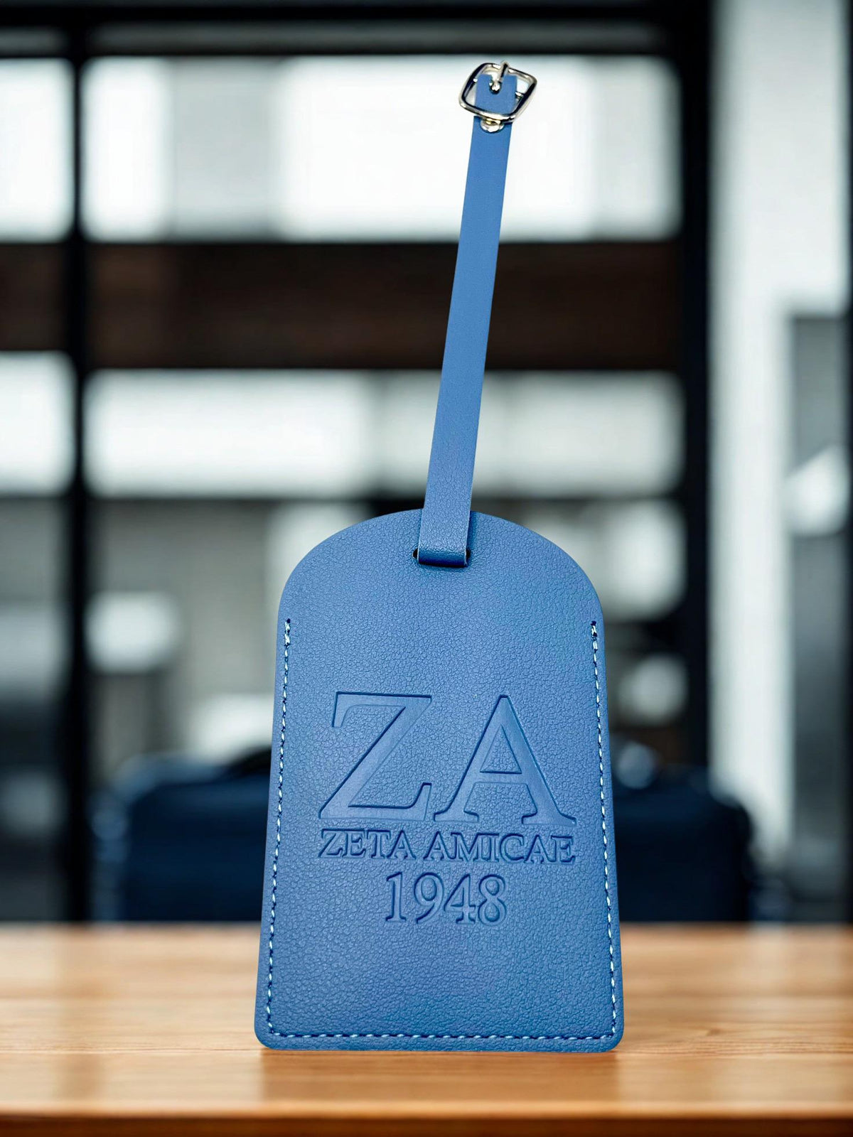 Zeta Amicae Luggage Tag: Personalized Sorority Suitcase Tag ZA