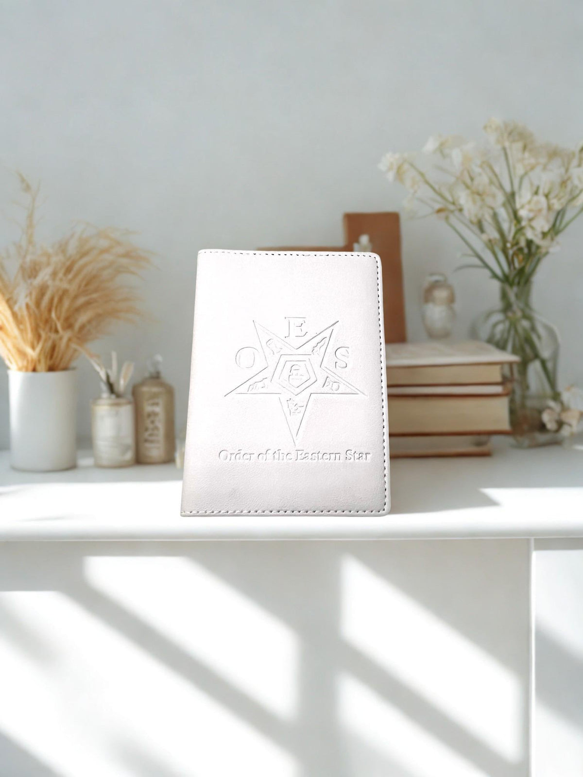 Order of the Eastern Star White Passport Holder OES
