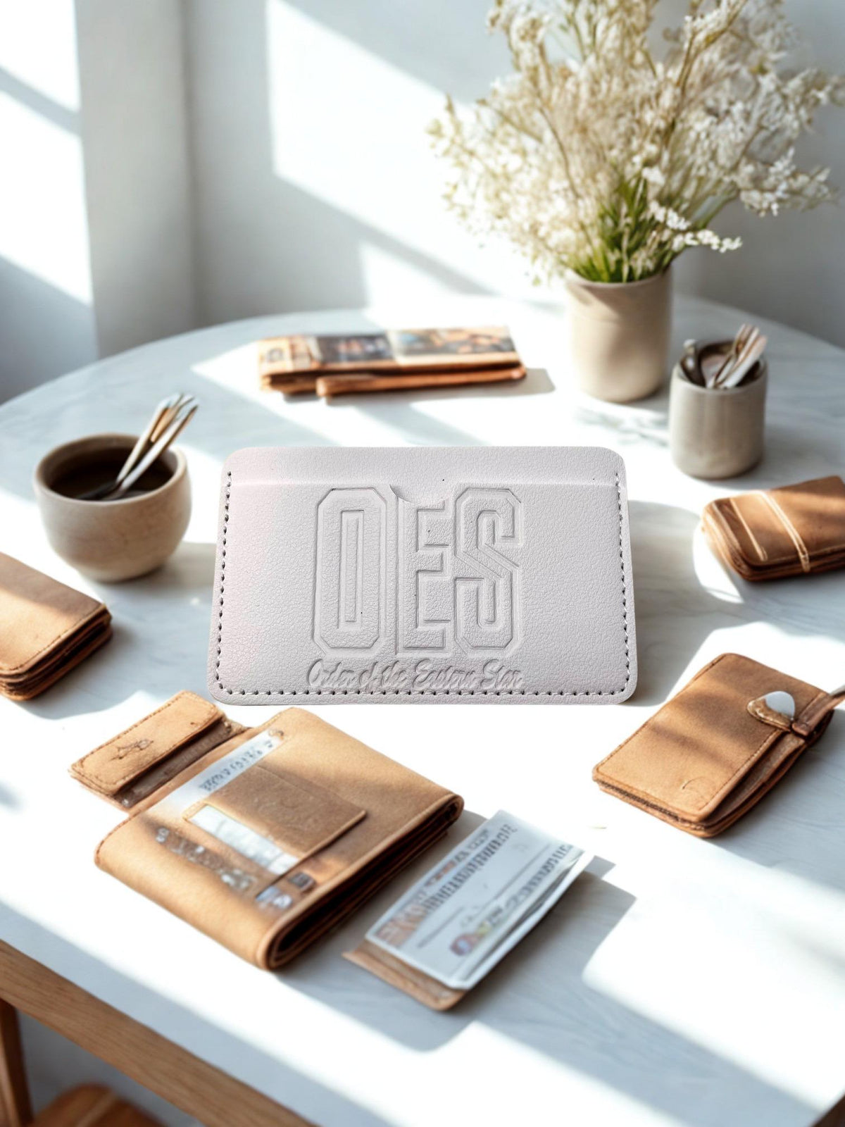 Order of the Eastern Star White 3pcs Travel Set, Passport Holder, Luggage Tag & Wallet