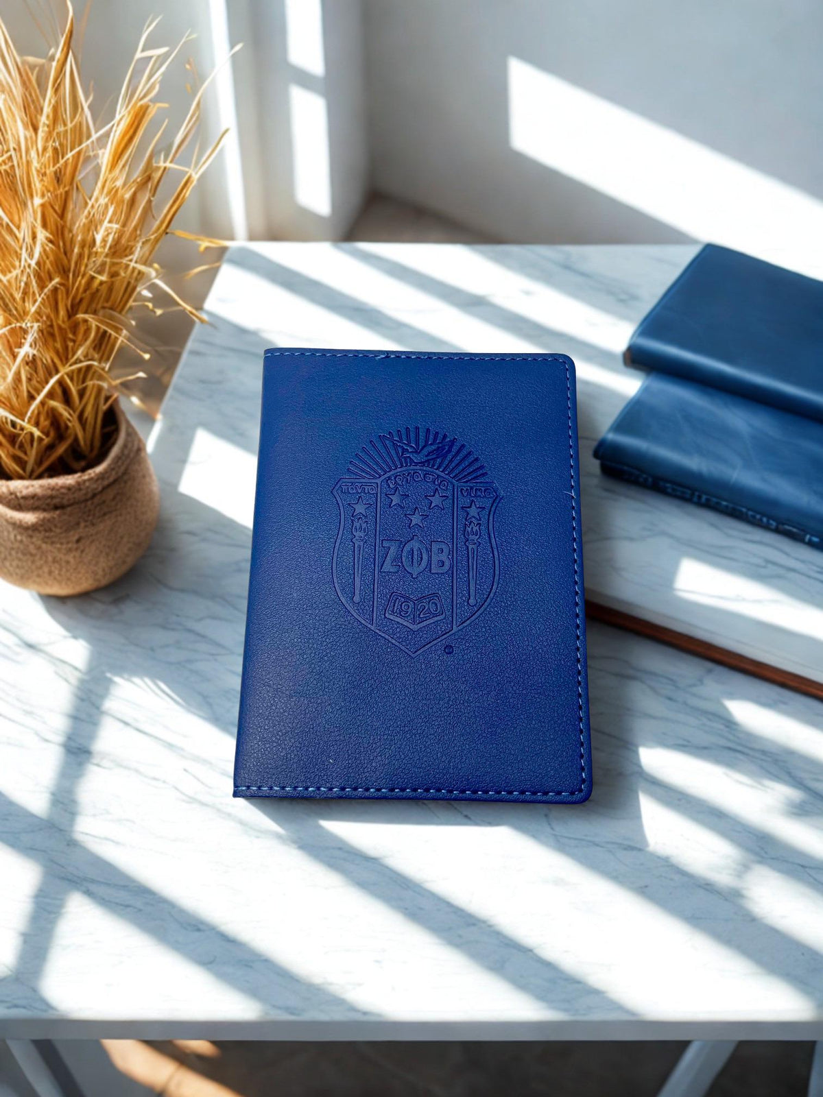 Zeta Phi Beta Blue Passport Holder SHIELD