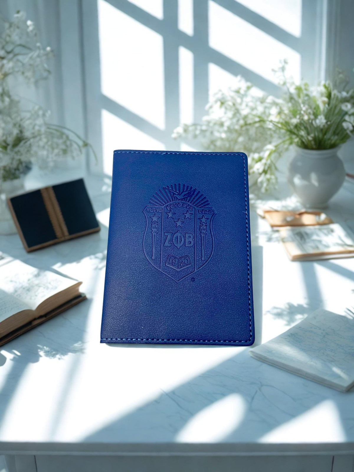 Zeta Phi Beta Blue Passport Holder SHIELD