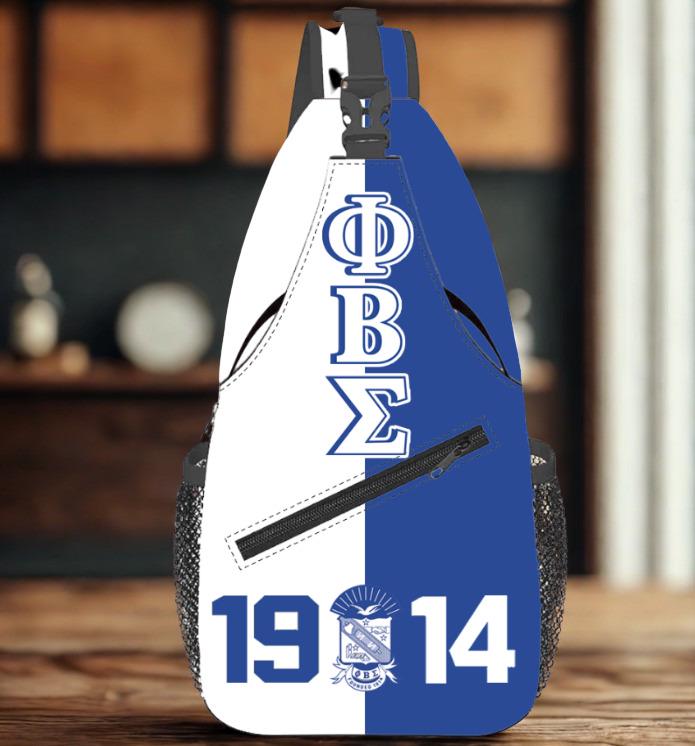 Phi Beta Sigma 1914 Fraternity Sling Backpack – Royal Blue & White Greek Letter Bag