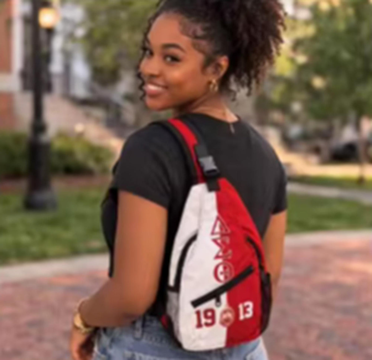 Delta Sigma Theta Sorority Red, White & Black Mini Backpack – Greek Letter Bookbag